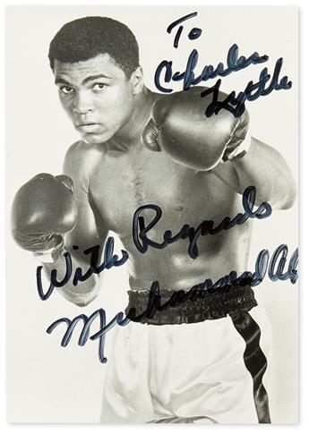 ALI, MUHAMMAD. Two items, each to Charles H. Lyttle: Photograph Signed and Inscribed * Typed Letter Signed.